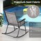 Costway 2 PCS Patio Folding Rocking Chair Heavy-Duty Metal Frame Rockers Outdoor Black/Gray/Brown